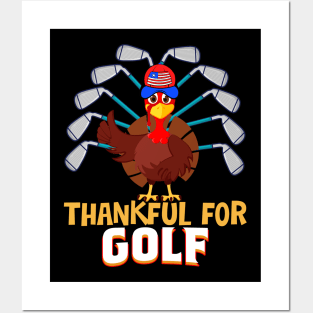 Golf Turkey Sport Lovers Thanksgiving Posters and Art